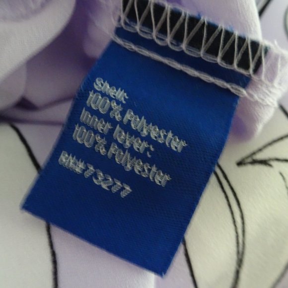 Apt. 9 Size M Lavender/Black Floral Long Sleeve Blouse-Lined-100% Polyester - Picture 8 of 9